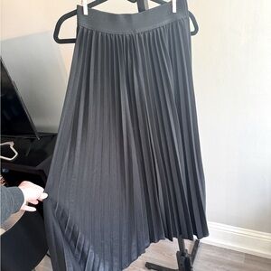 Pleated Shimmery Calf Length Skirt (SHEIN)